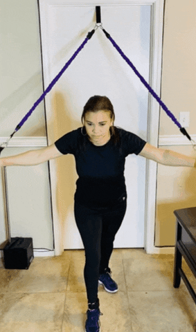 Chest fly with resistance band .gif