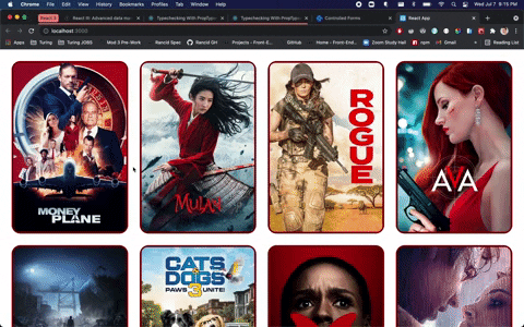 gif of hover overlay on movie posters