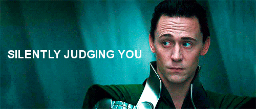 Loki (Tom Hiddleston) captioned 'Silently judging you'