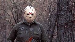Jason walking toward the camera for Halloween Vs. Friday the 13th