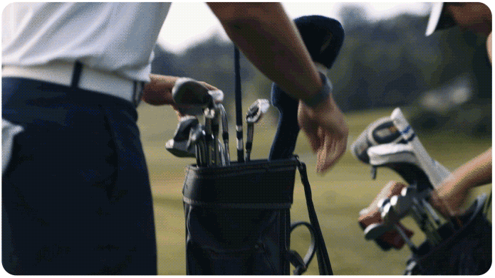 OFFICIAL PGA Tour Branded Golf Bag with Shark Wheels (Black Vegan Leather)