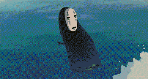 an animated gif of a masked person getting swept away in the ocean by strong waves of "emotions."  The word "feels" is superimposed all over the waves. 