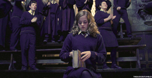 Image result for hermione book gif
