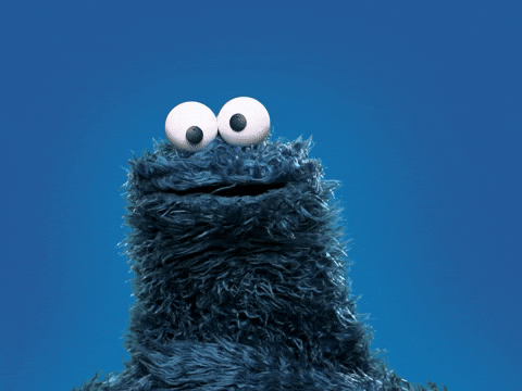 Cookie Monster reacting