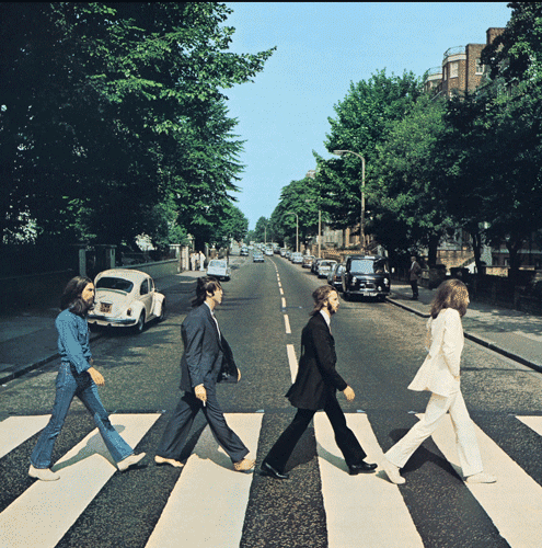 I love these Beatles Abbey Road crossing animated gifs!