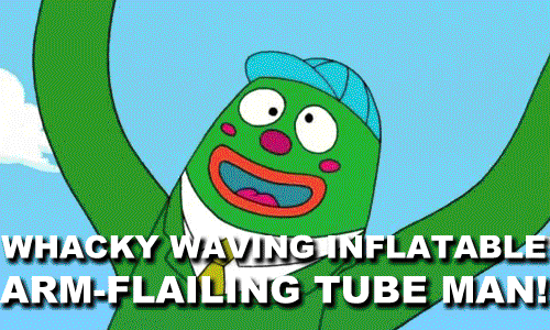 An animated GIF of the Wacky Waving Arm-Flailing Inflatable Tube Man from the TV Cartoon Family Guy