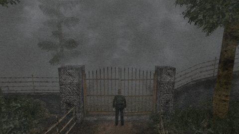 personaje principal de Silent Hill 2 frente a la puerta del pueblo que según algunos se trata de Centralia.- Blog Hola Telcel