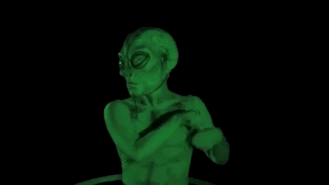 dancing hula hooping alien