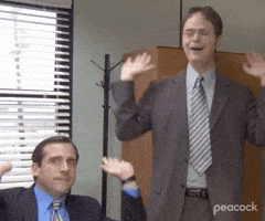 Michael and Dwight raising the roof — The Office