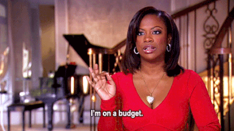 girl saying"I'm on a budget"
