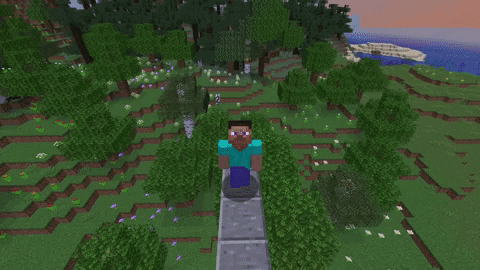 Example of block breaking upon falling