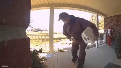 Delivery guy spot security camera
