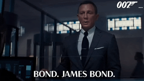 Daniel Craig as James Bond saying 'Bond. James Bond'