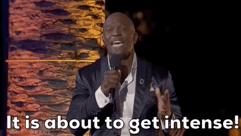 Terry Crews announces that my story is about to get intense. 