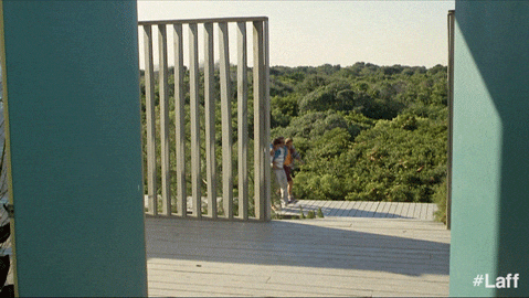 Someone dragging a body along, Weekend at Bernie's style