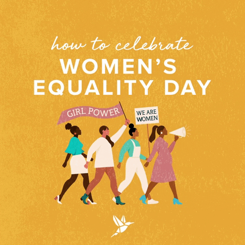 Gif rotation of ways to celebrate Women's Equality Day
