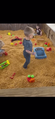 Kid shows how ostrich work in funny gifs