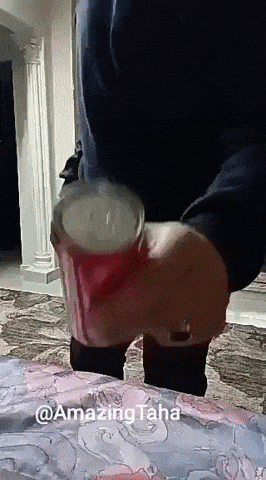 The soda can challenge in funny gifs