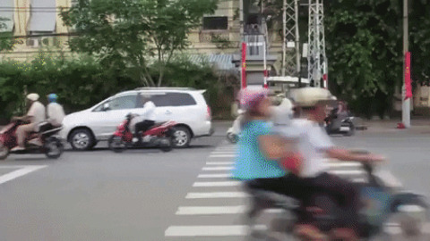 Crossing road in vietnam