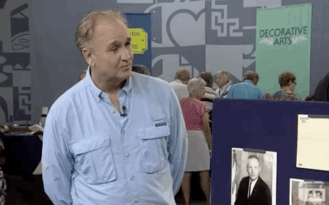 Shocked Chair GIF by ANTIQUES ROADSHOW | PBS - Find & Share on GIPHY