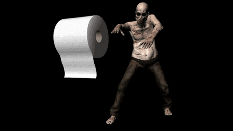 Toilet Paper Zombie GIF by Arithmancy - Find & Share on GIPHY