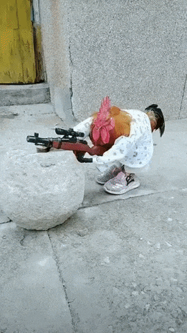 Sniper chicken in funny gifs