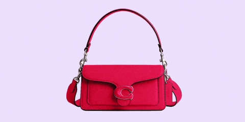 A gif alternating between two Coach bags.