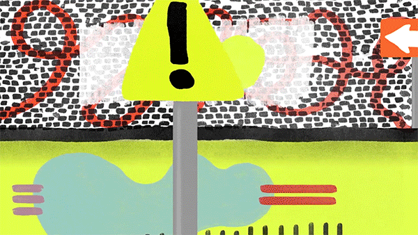 Mode 2: Caution it is a picture of carefully walking legs.