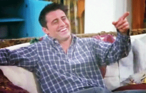 Friends GIF of Joey laughing