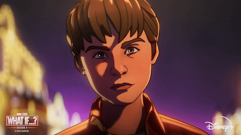 Child Peter Quill with glowy eyes