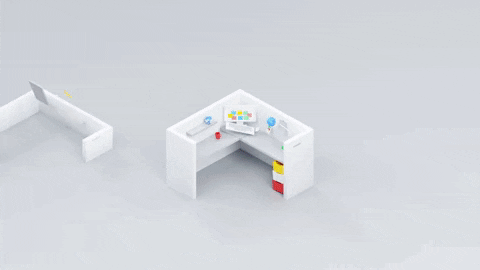 analogia onde um escritório se transforma em uma pasta do Google Workspace