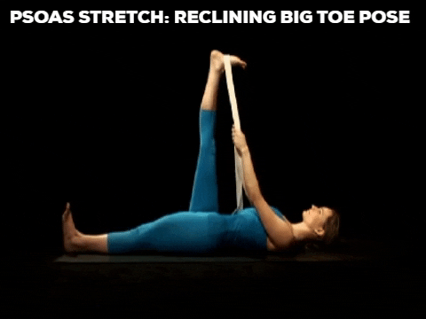 reclining big toe pose to stretch the psoas muscle gif