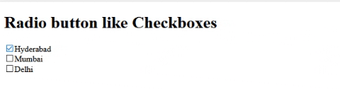 Uncheck other Checkboxes on selection of one Checkbox in Javascript Uncheck other Checkboxes on selection of one Checkbox in Javascript