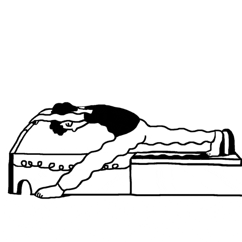 a GIF of a person doing pilates at the gy.