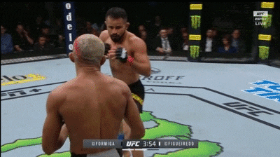 Deiveson Figueiredo lands from southpaw against Jussier Formiga