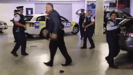 Police in free time in funny gifs