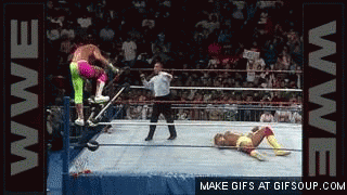 Resultado de imagem para randy savage elbow drop gif