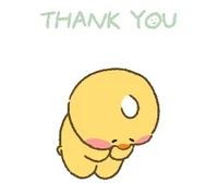 A little cartoon chick bowing thank you