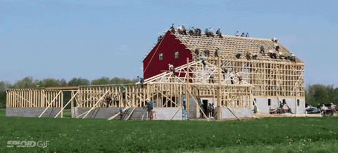 building a barn GIF