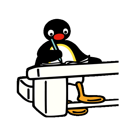 Pingu studying