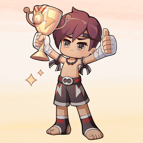 personaje animado de Free Fire llorando de felicidad por haber ganado una de las recompensas especiales del 7º aniversario del juego.- Blog Hola Telcel