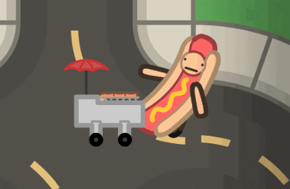 dancing hot dog car