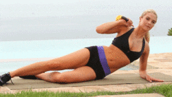 fitness woman doing side planks