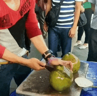 Coconut cutting skills in wow gifs