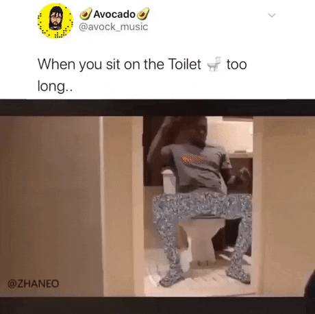 When you sit on toilet for too long in funny gifs