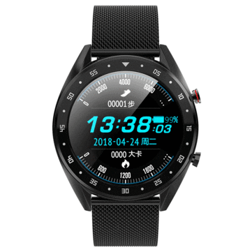 Montre Cardio Smartwatch Homme MN1 Noir Cuir