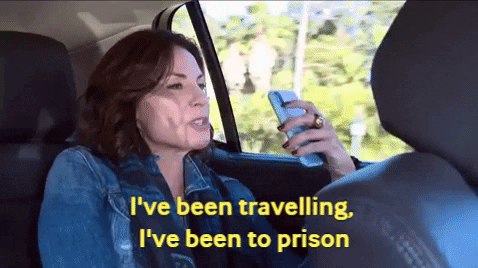 Image result for luann gif traveling been to prison
