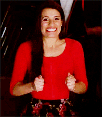 happy glee lea michele applause clapping