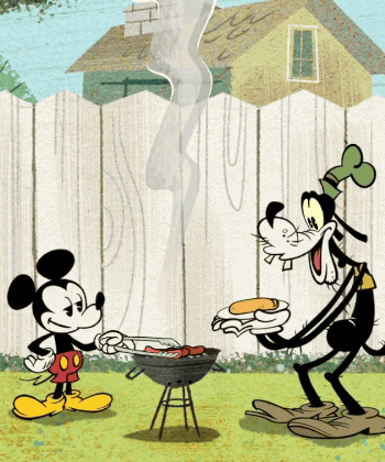 disney mickey mouse goofy grilling flipperboobootosis
