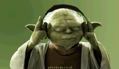 Yoda with Headphones